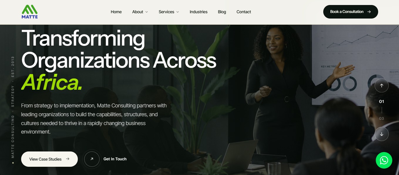 Matte Consulting - business and management consulting firm website